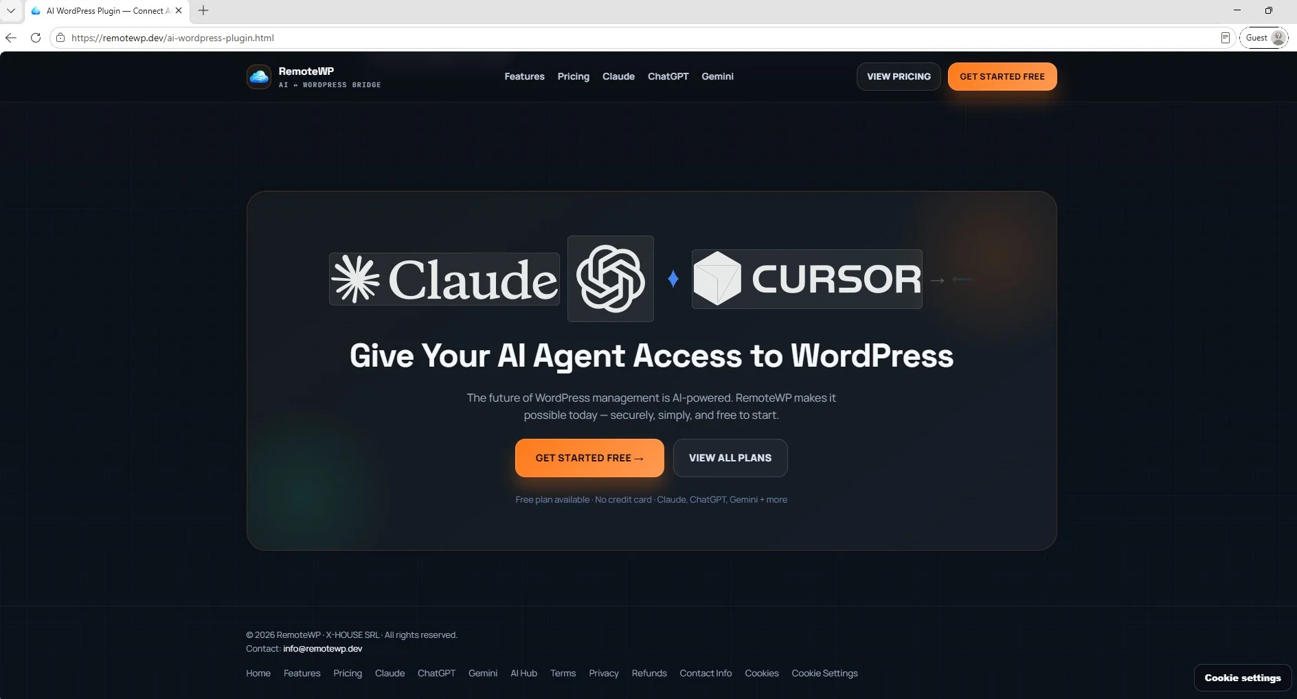 RemoteWP.dev - Securizare și Integrare AI pentru WordPress (Plugin Custom & REST API)