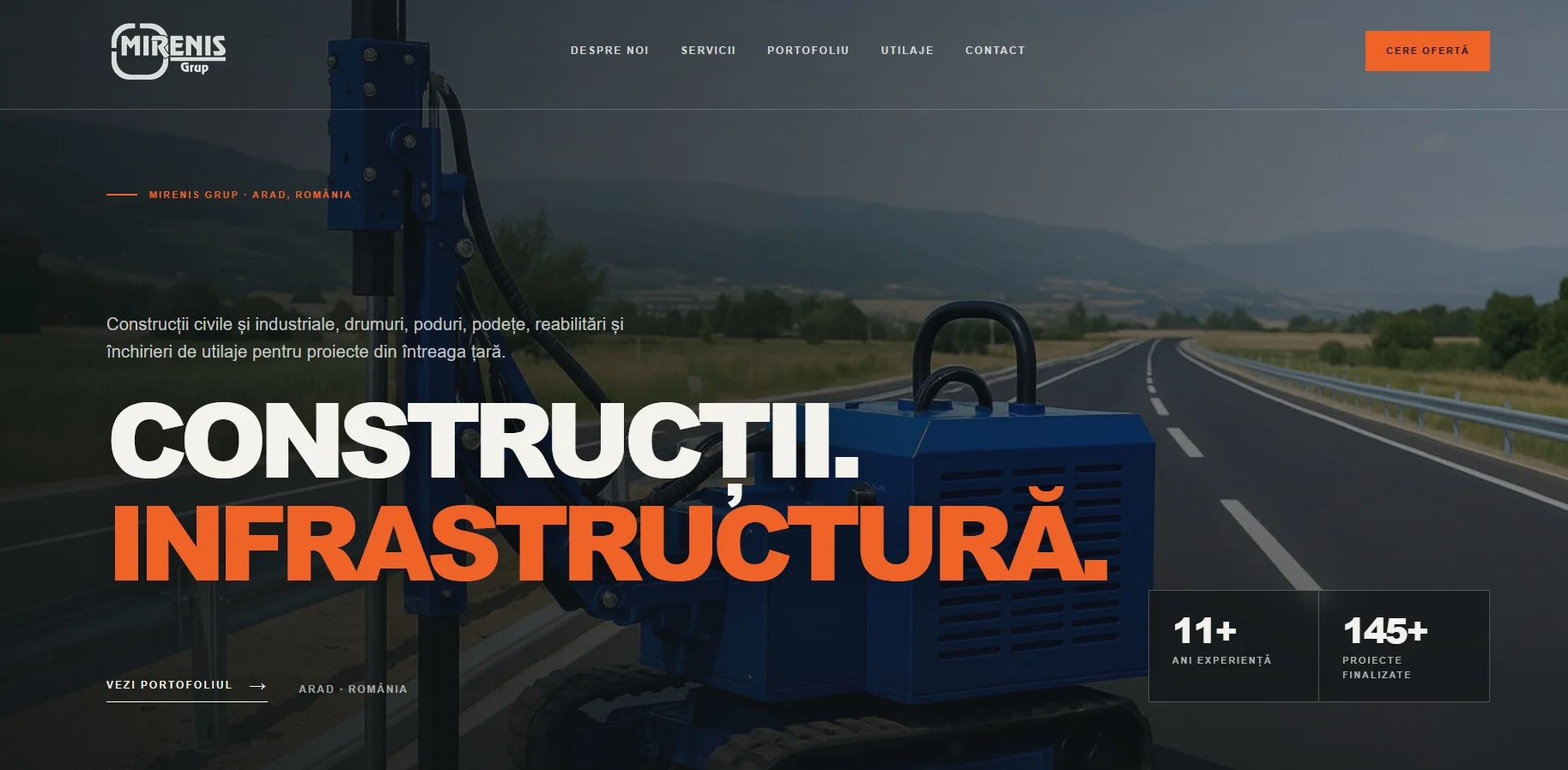 Mirenis.ro – Website Corporate pentru Construcții & Infrastructură